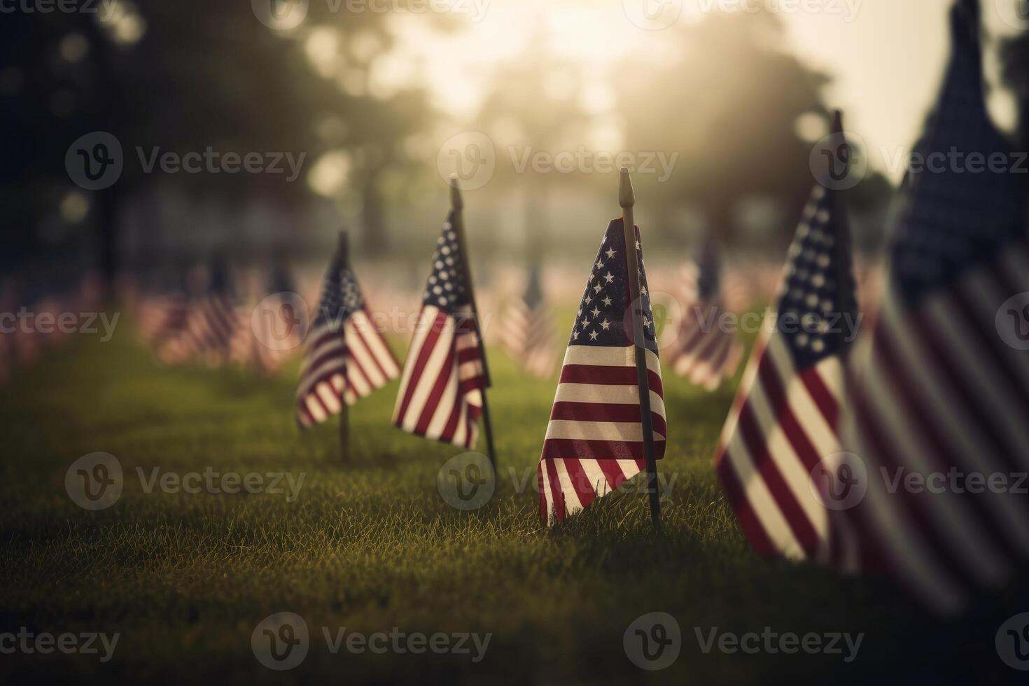 Festive background for the American Memorial Day created with technology. photo