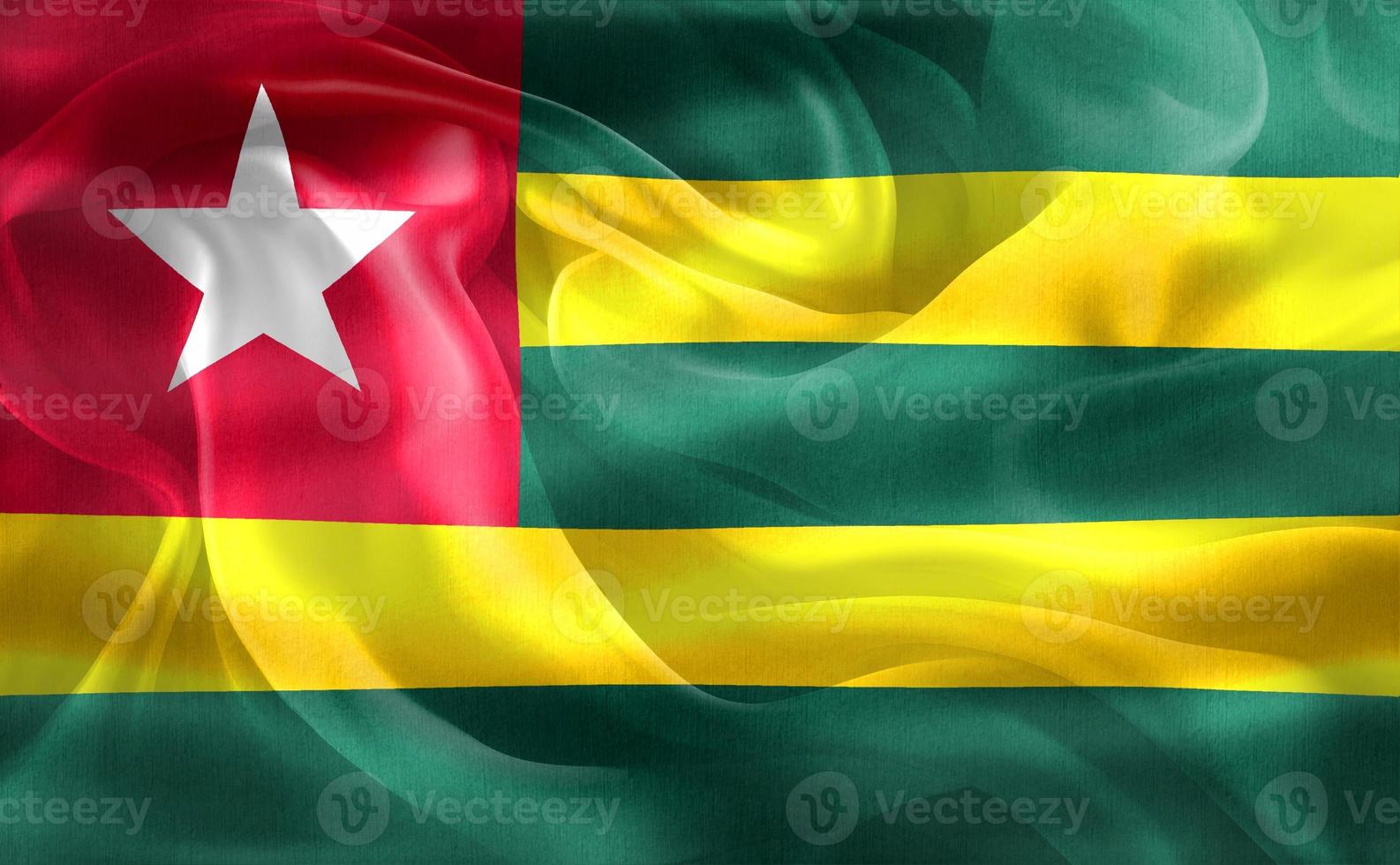 3D-Illustration of a Togo flag - realistic waving fabric flag photo
