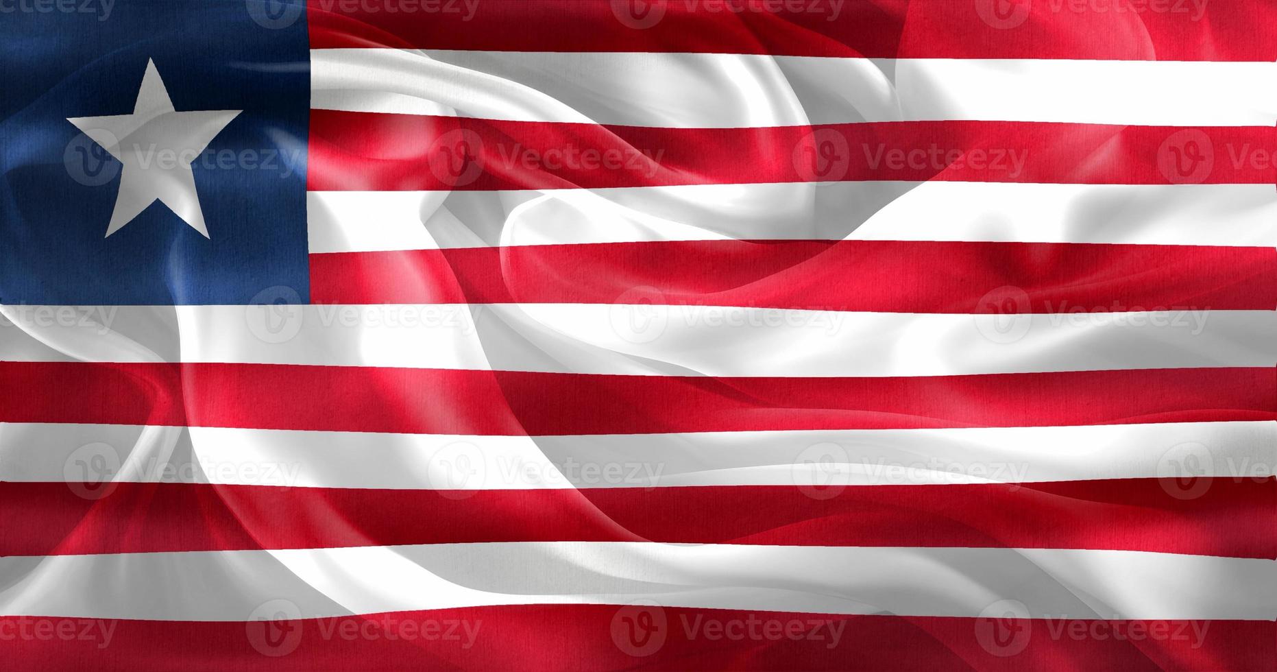 3D-Illustration of a Liberia flag - realistic waving fabric flag photo