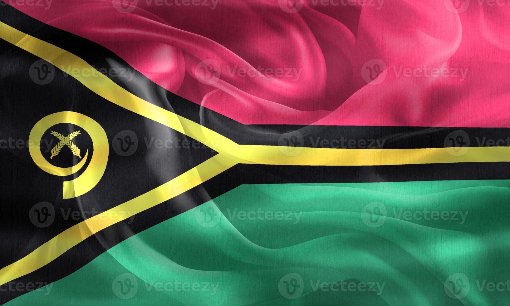 3D-Illustration of a Vanuatu flag - realistic waving fabric flag photo