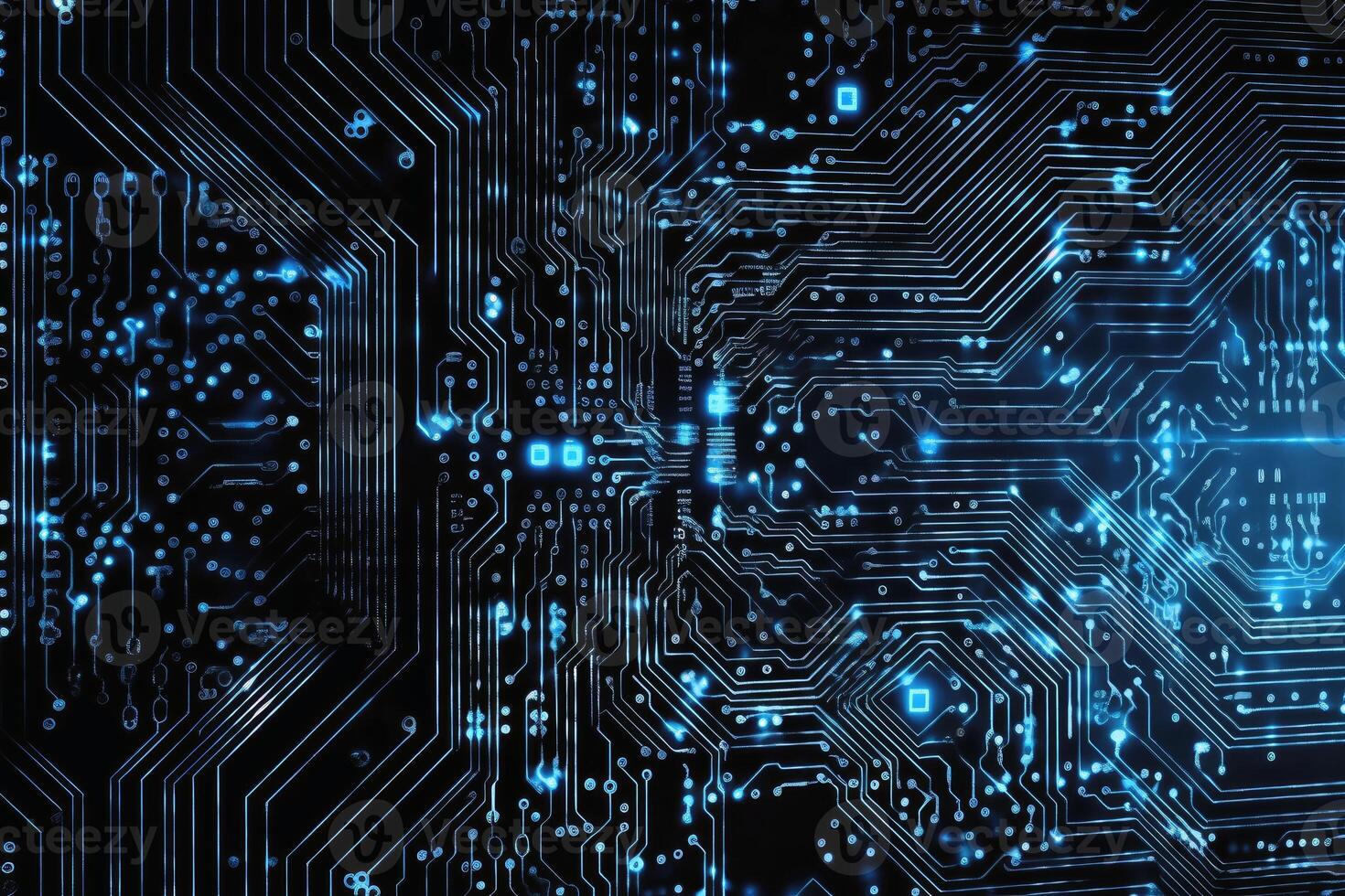 Abstract circuit design of a computer board created with technology. photo