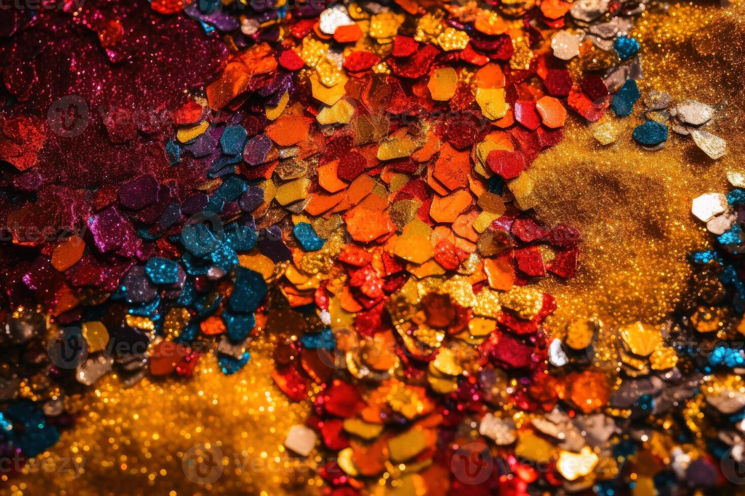 Colorful glitter background in different spectral colors created with technology. photo