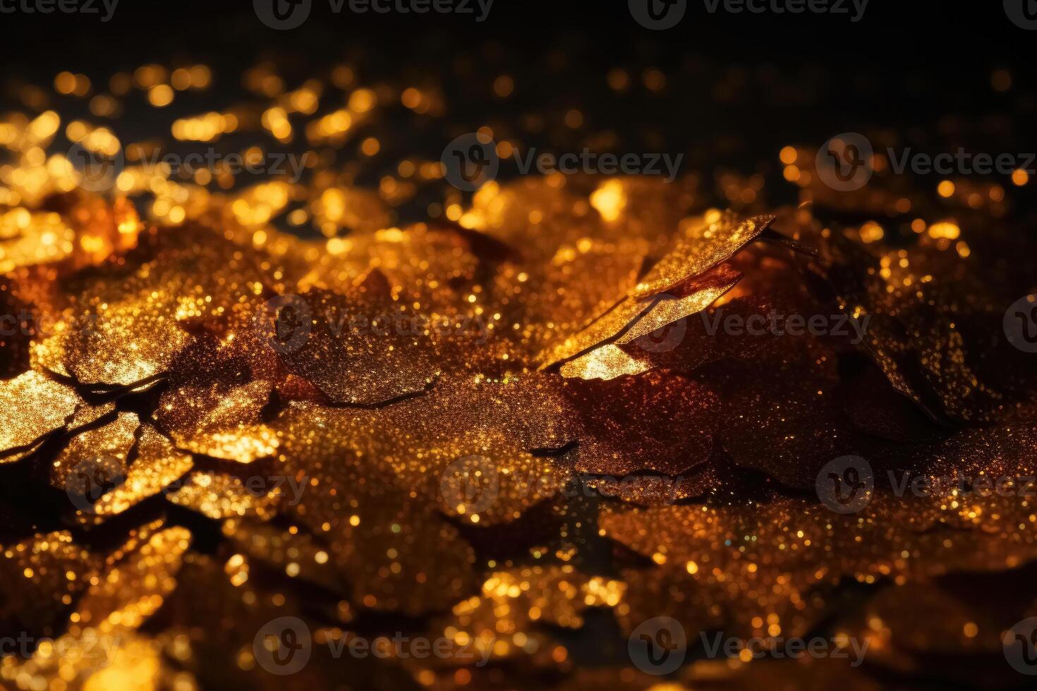 Golden glitter background created with technology. photo
