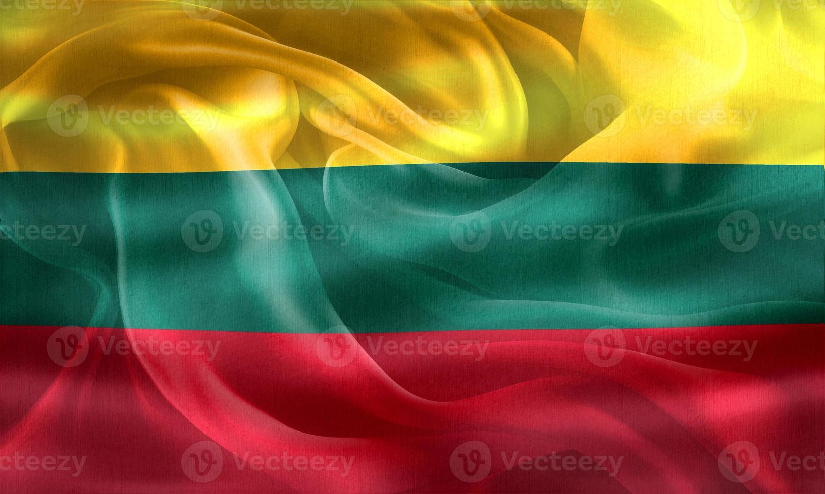 3D-Illustration of a Lithuania flag - realistic waving fabric flag photo
