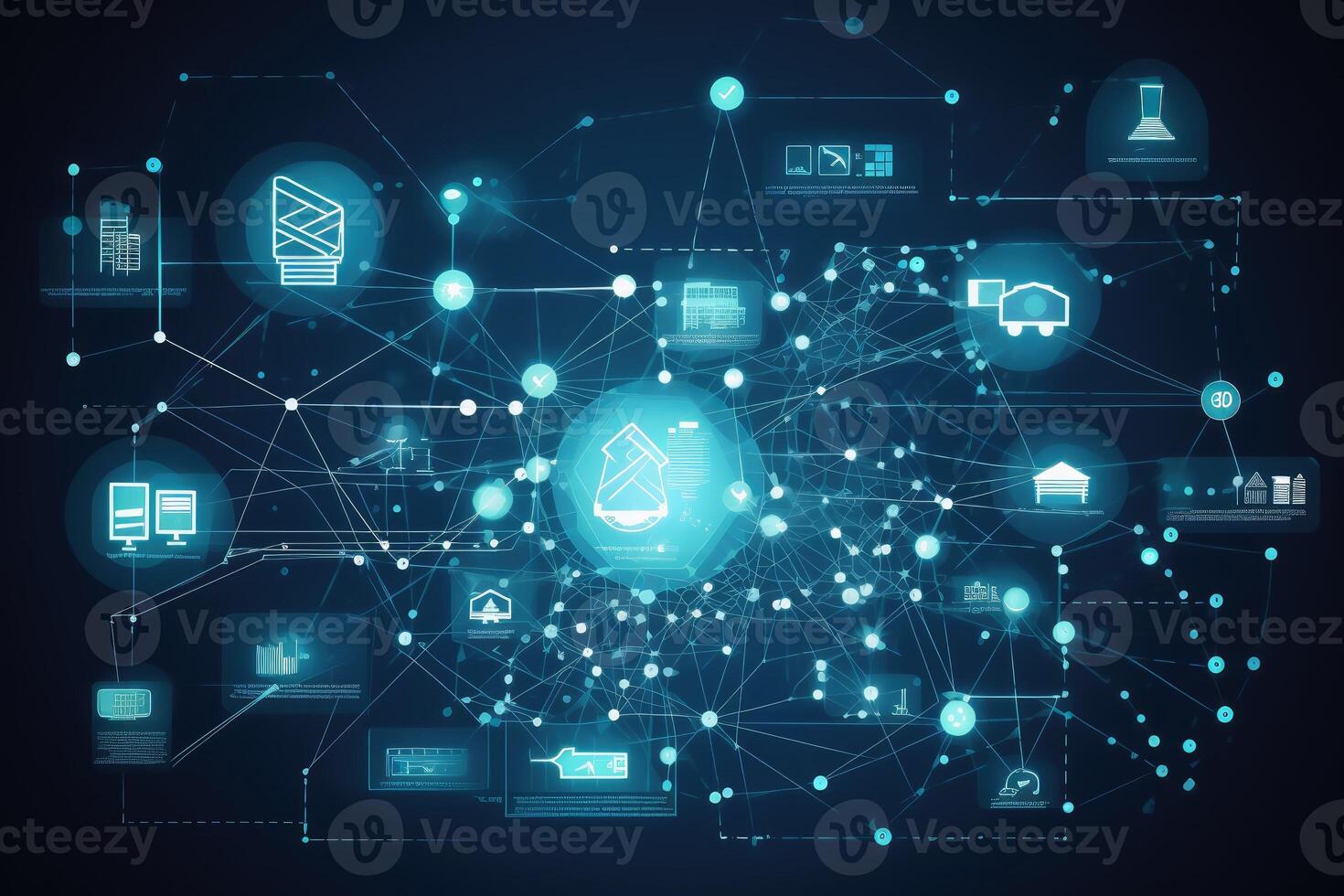 Internet of things concept created with technology created with technology. photo