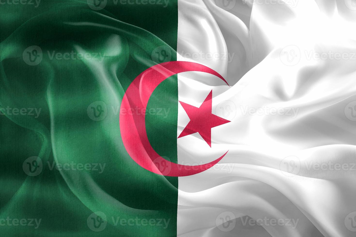 Algeria flag - realistic waving fabric flag photo