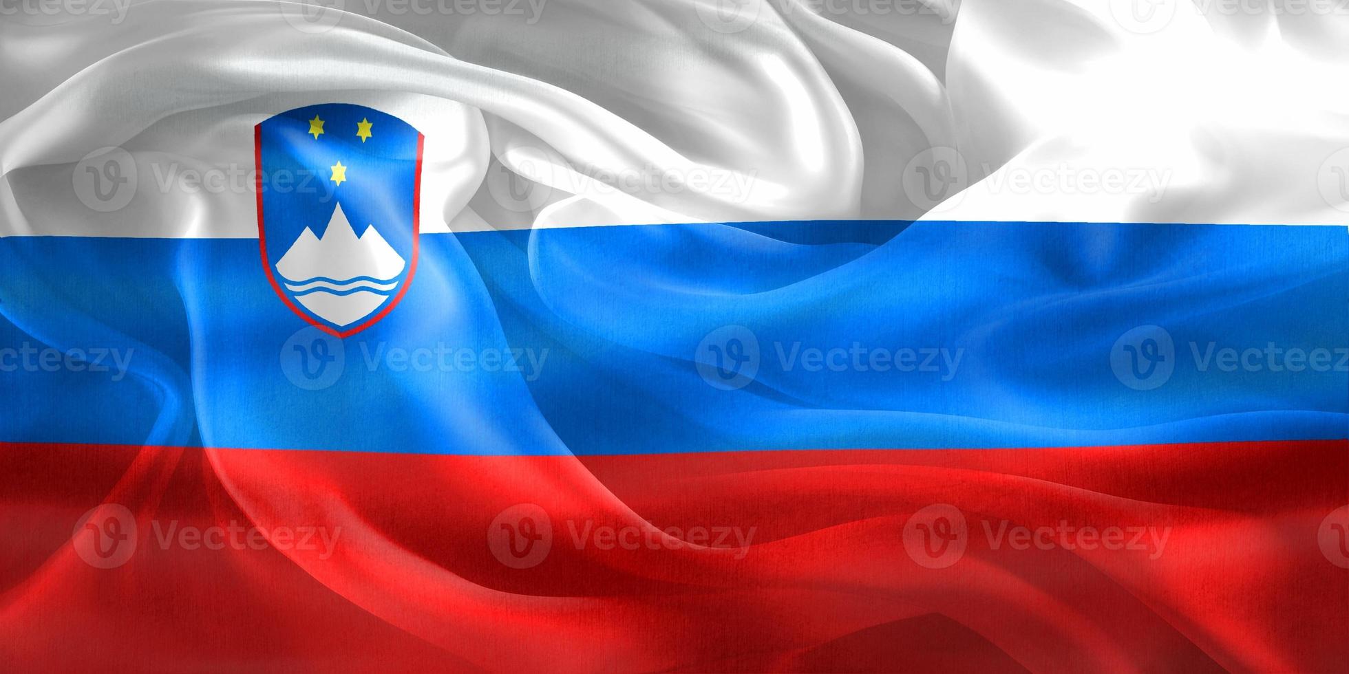 3D-Illustration of a Slovenia flag - realistic waving fabric flag photo