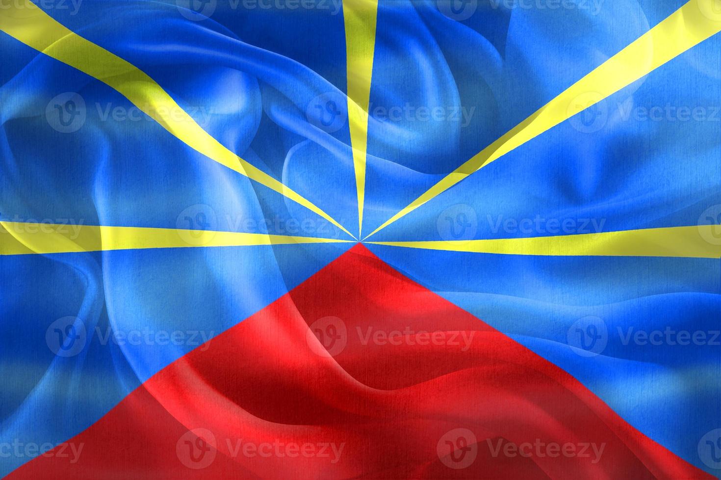3D-Illustration of a Reunion flag - realistic waving fabric flag photo