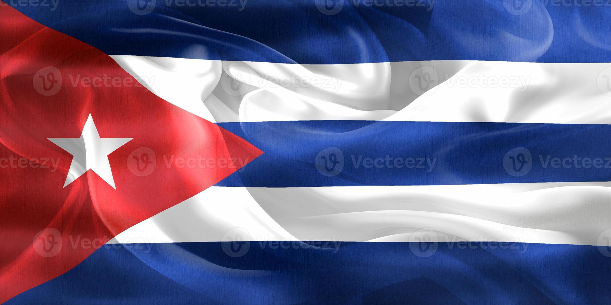 Cuba flag - realistic waving fabric flag photo