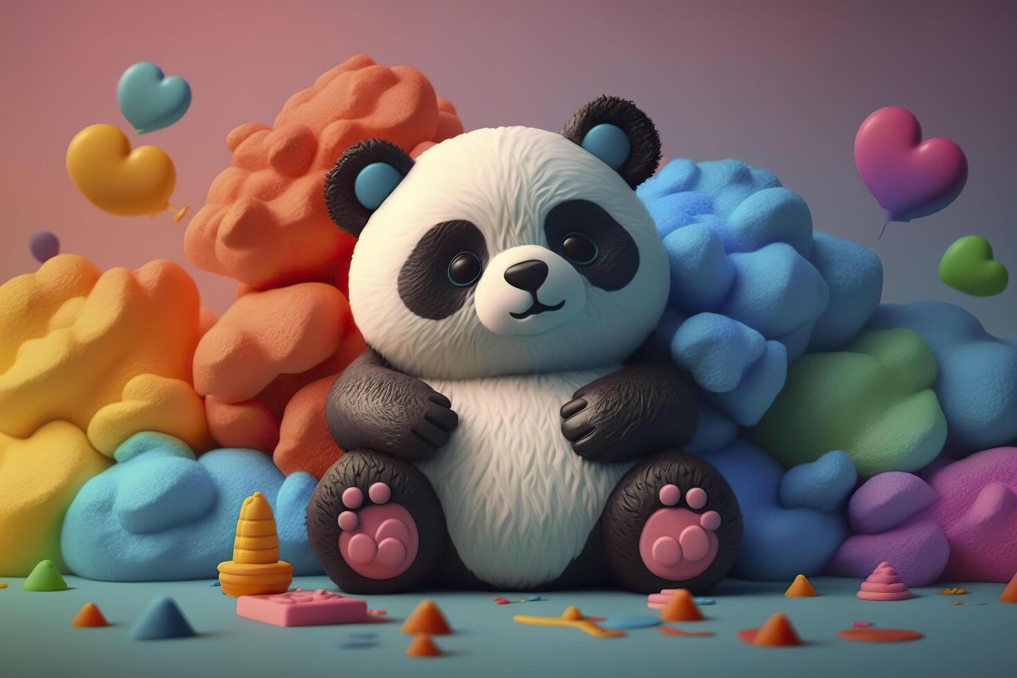 Plasticine panda. . photo