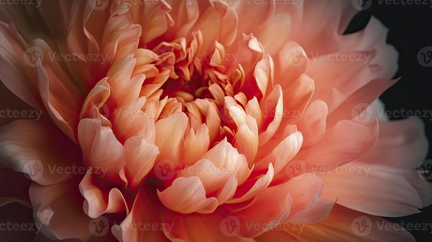 Coral peony flower in bloom. Floral background. . photo