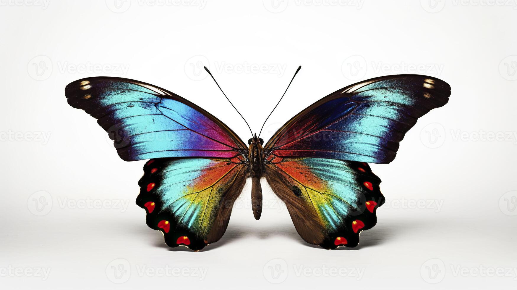 mariposa cerca arriba en blanco antecedentes. generativo ai. foto