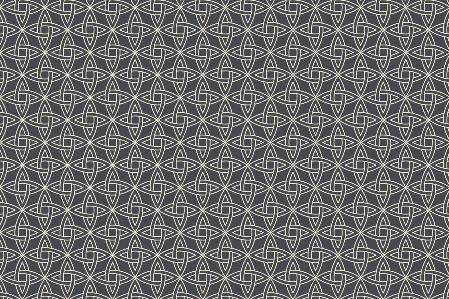 Antique white celtic knot pattern on a grey background. Vector illustration.