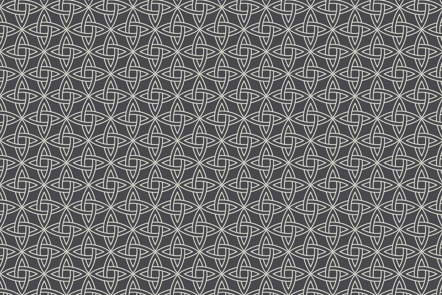 Antique white celtic knot pattern on a grey background. Vector illustration.