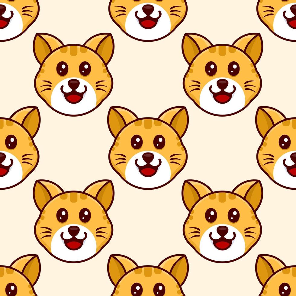 CUTE CAT CARTOON SEAMLESS PATTERN DESIGN vector