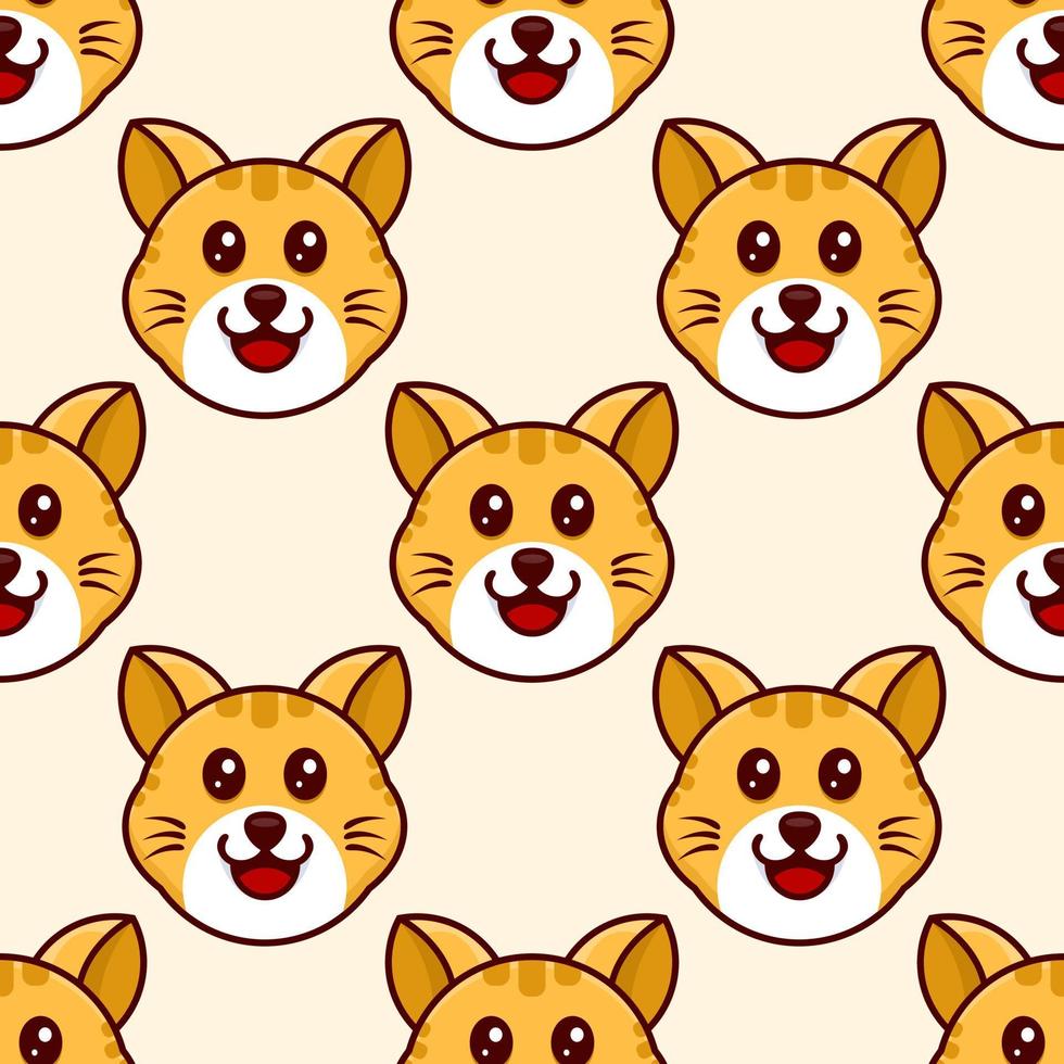 CUTE CAT CARTOON SEAMLESS PATTERN DESIGN vector