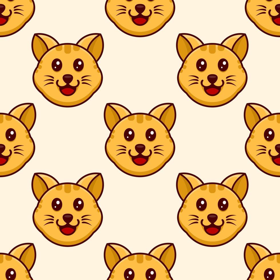 CUTE CAT CARTOON SEAMLESS PATTERN DESIGN vector