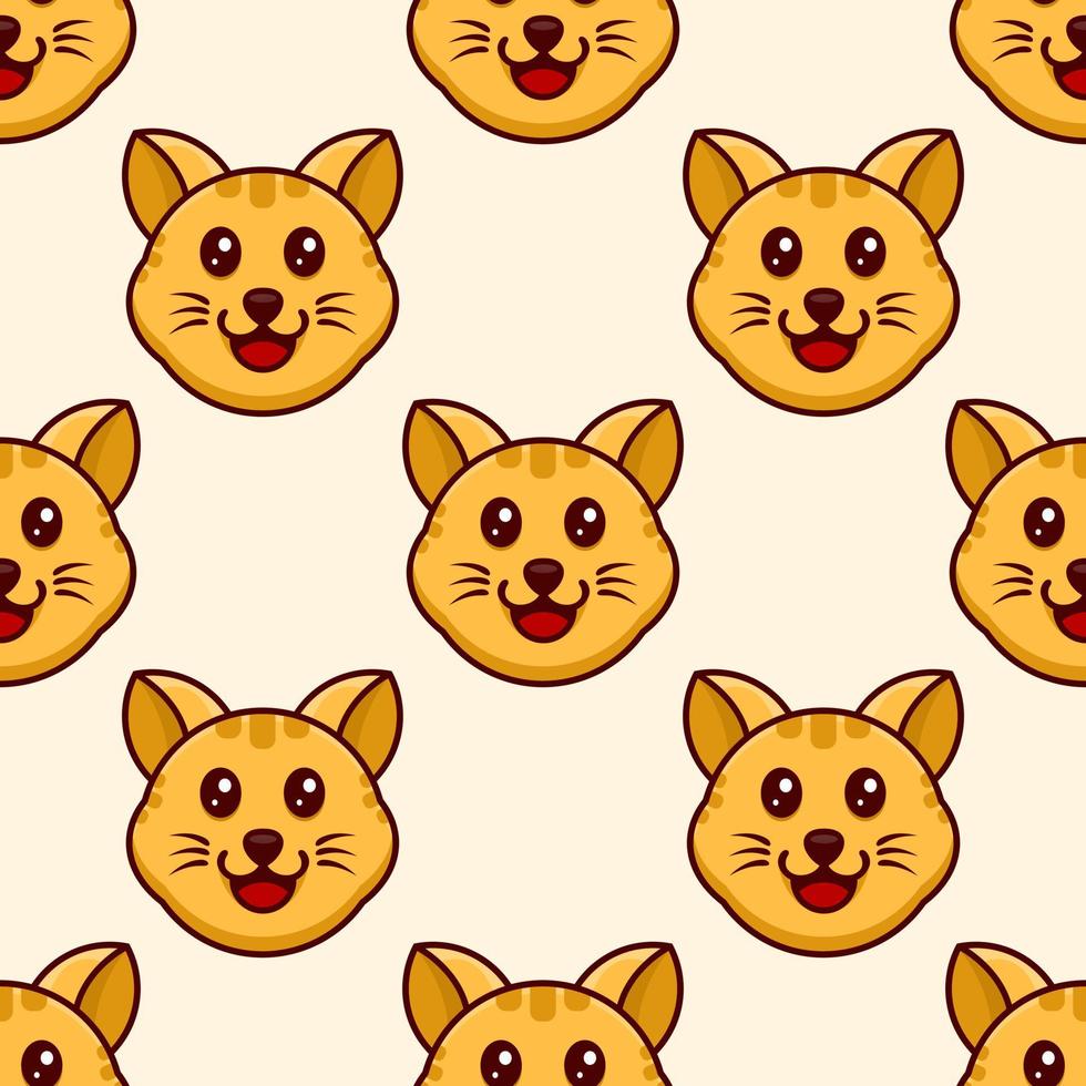 CUTE CAT CARTOON SEAMLESS PATTERN DESIGN vector