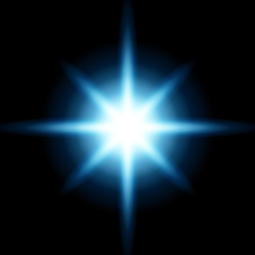 Blue Light Flare Special Effect. Vector Illustration