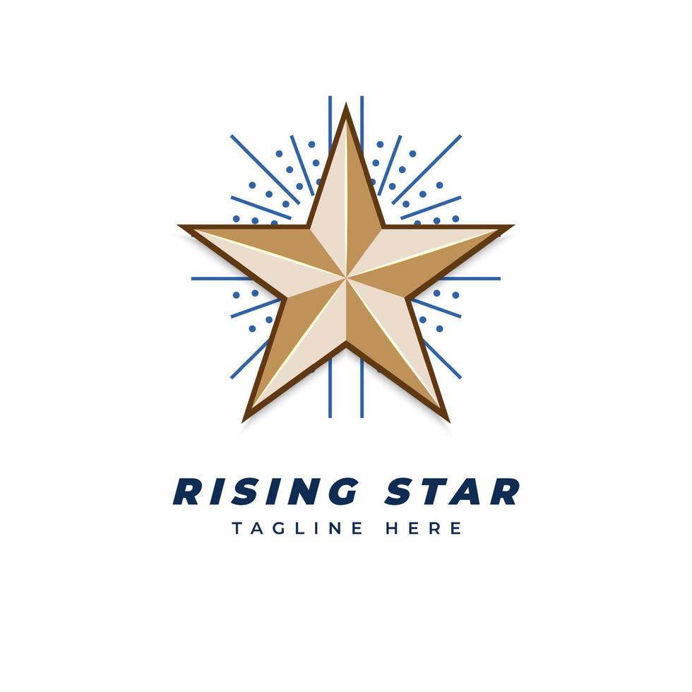 diseño de logotipo de estrella en ascenso vector