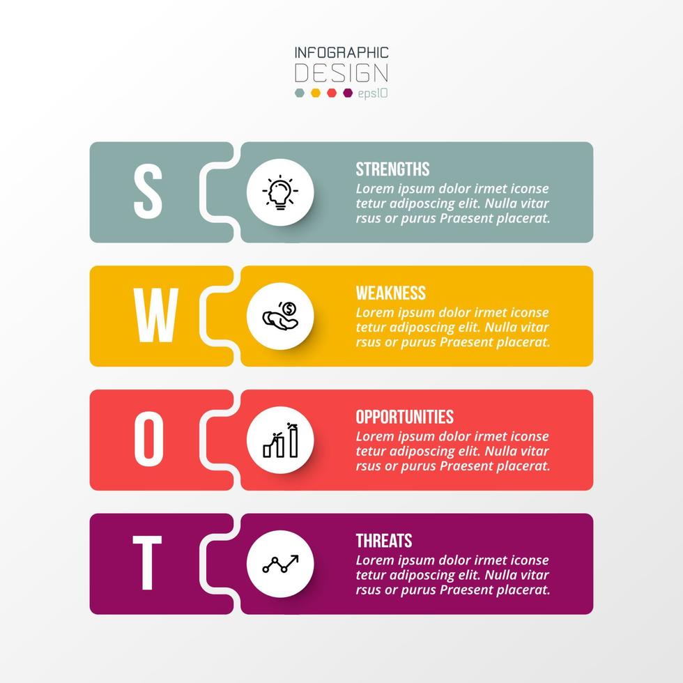 Infographic template business concept with swot analysis. vector