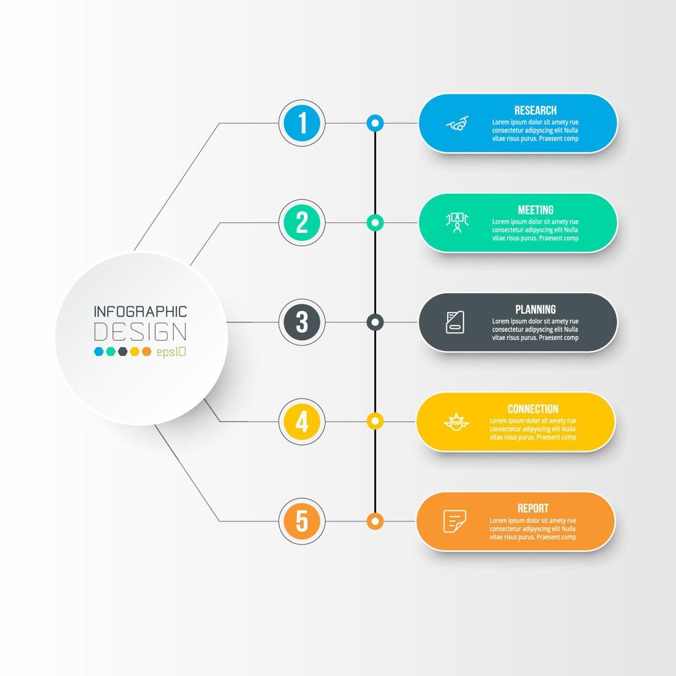 concepto de negocio de plantilla infográfica con diagrama. vector