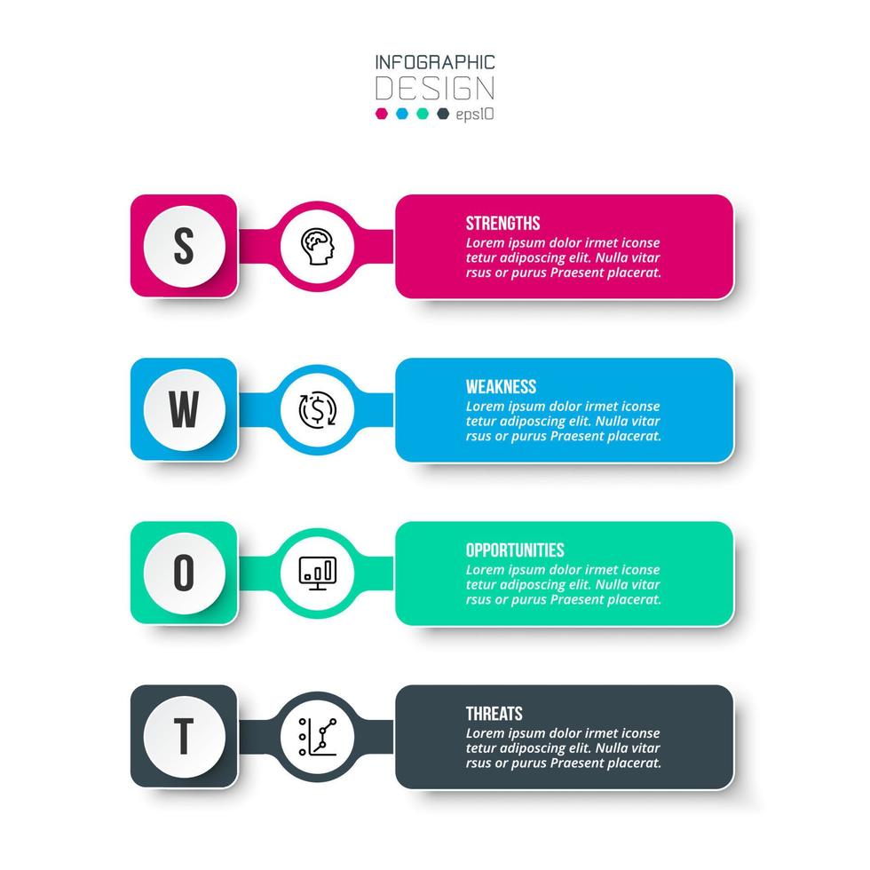 Infographic template business concept with swot analysis. vector