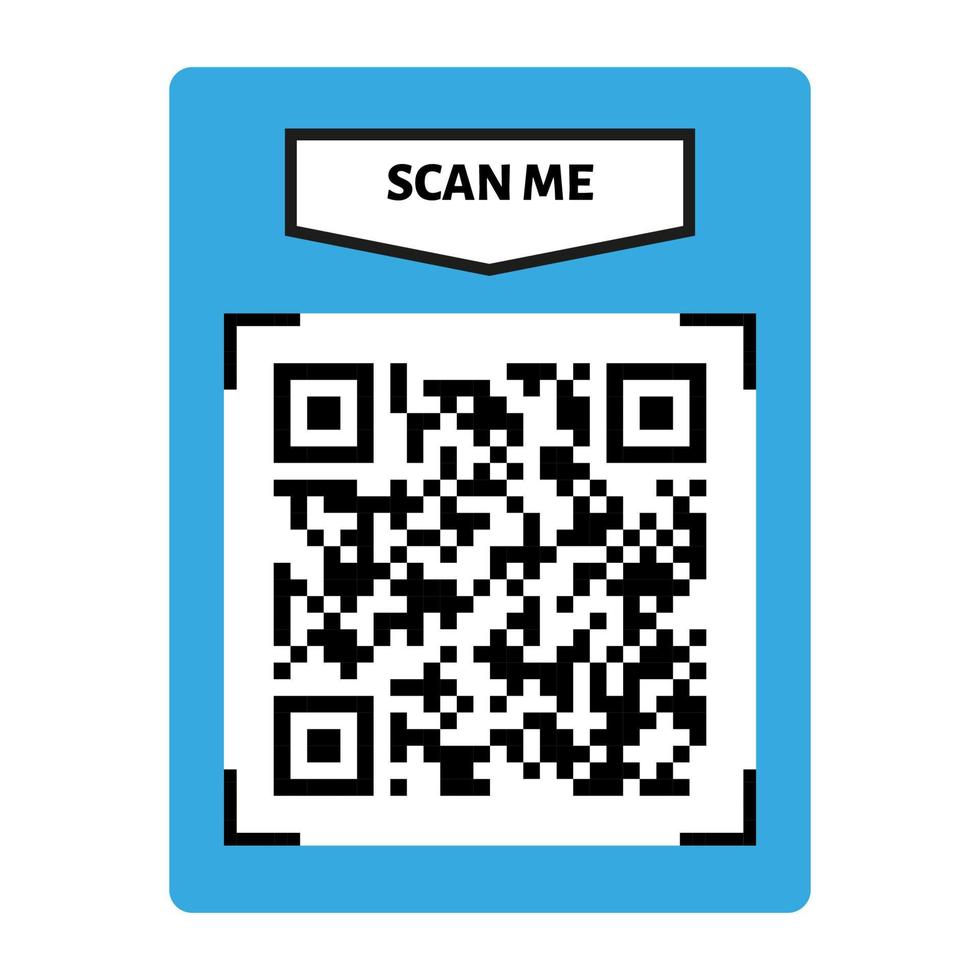 Scan me QR code design. QR code for payment, text transfer with scan me button. Vector illustration