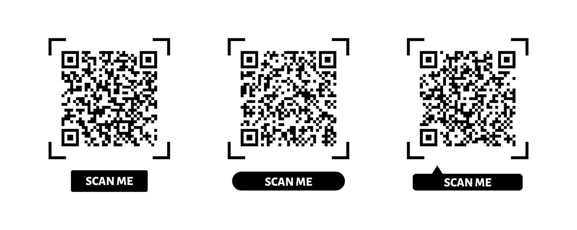 Scan me QR code sticker. QR code for smartphone scanner and payment. Vector illustration