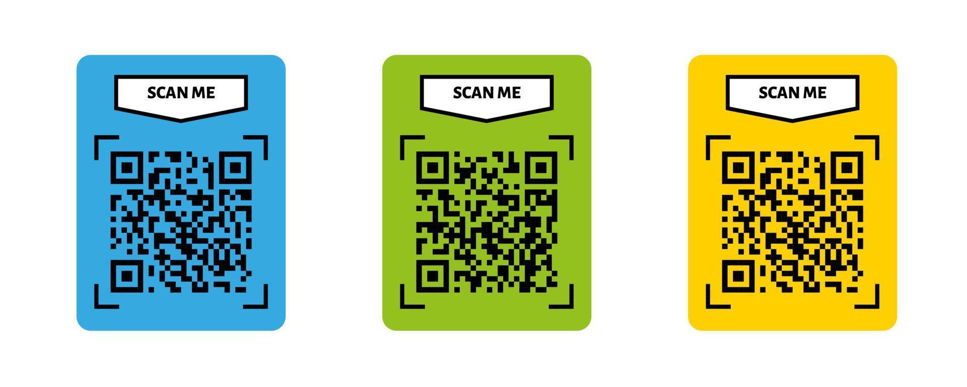 escanear yo qr código diseño. qr código para pago, texto transferir con escanear yo botón. vector ilustración