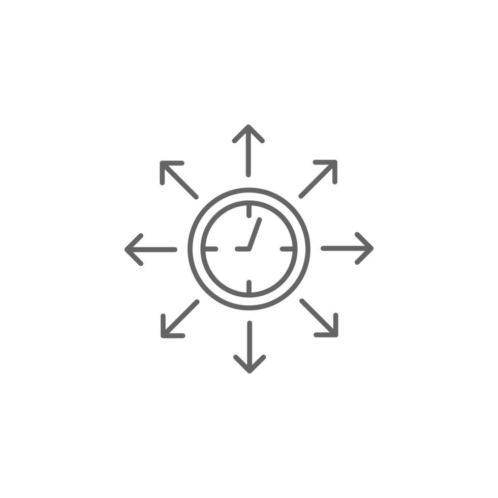 Arrow, align, time management vector icon illustration