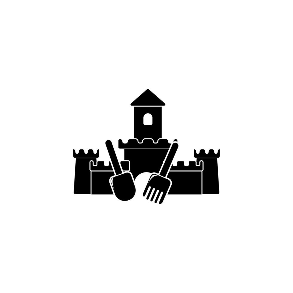 sand castle vector icon illustration