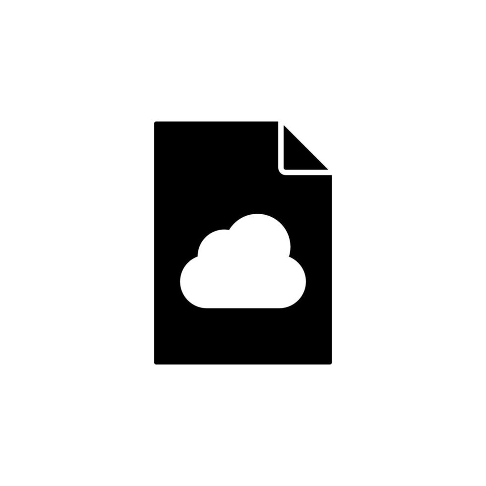 cloud on document vector icon illustration