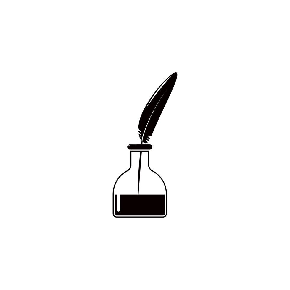 Premium Vector  Quill and ink icon. duck feather pen. vector stock  illustration.
