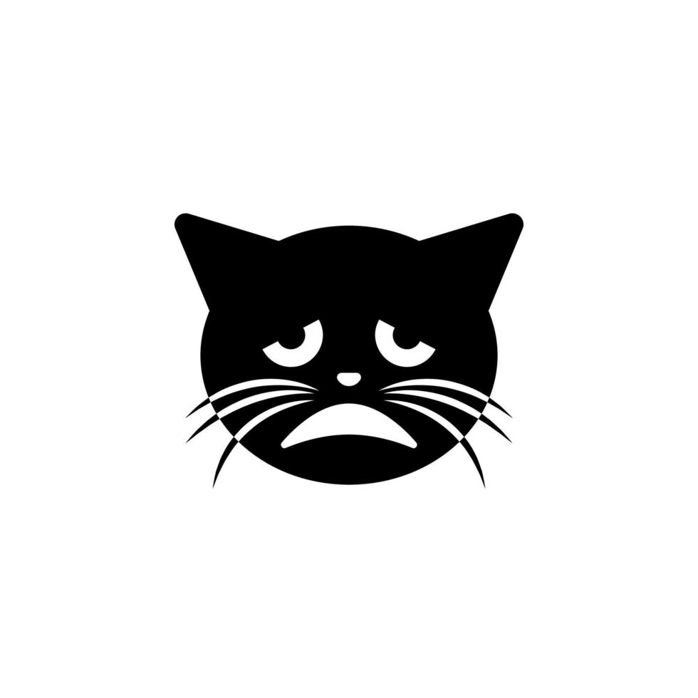 not in the mood cat vector icon illustration