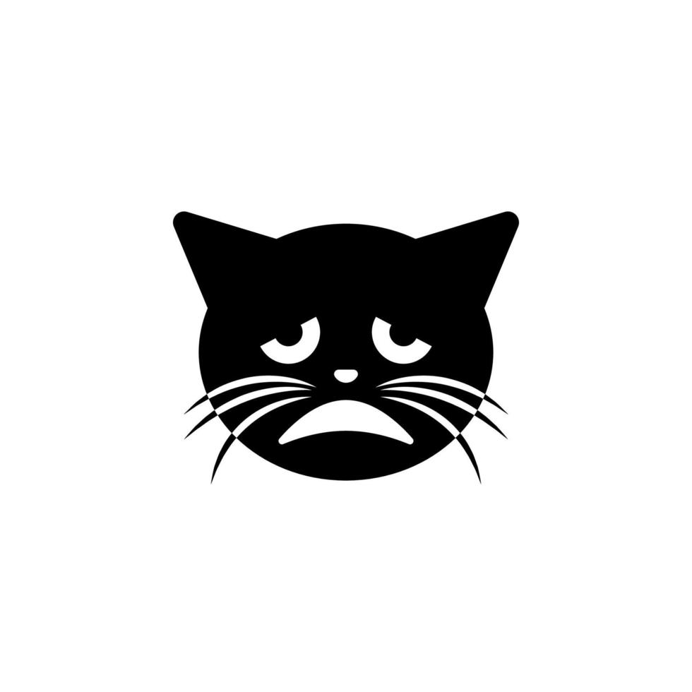 not in the mood cat vector icon illustration