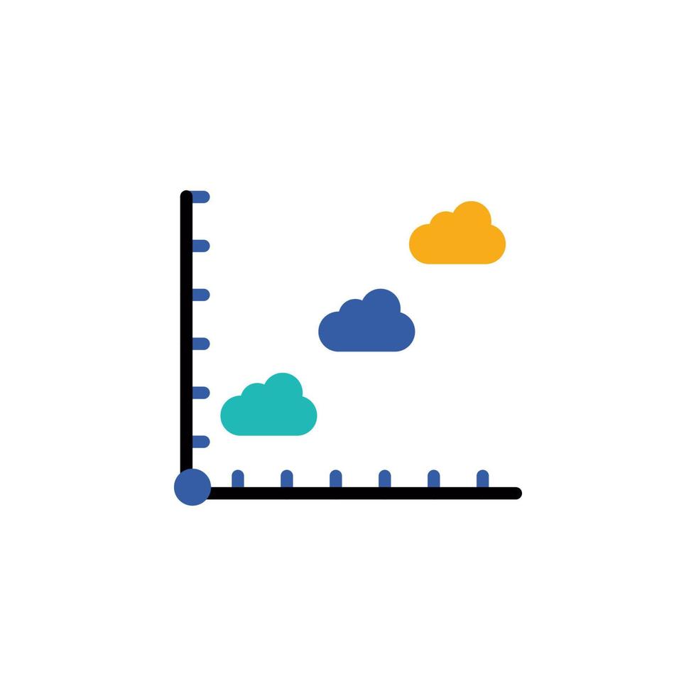 colored Infographic chart in clouds vector icon illustration