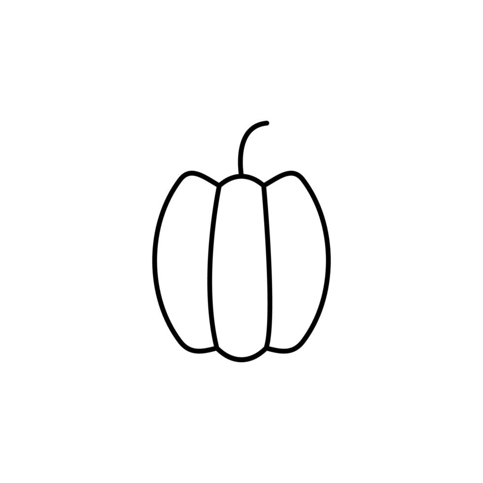 pumpkin line vector icon illustration