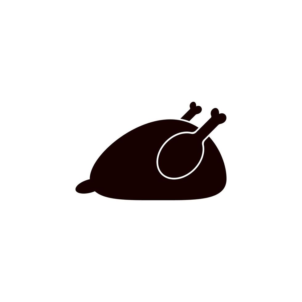 roasted chicken vector icon illustration