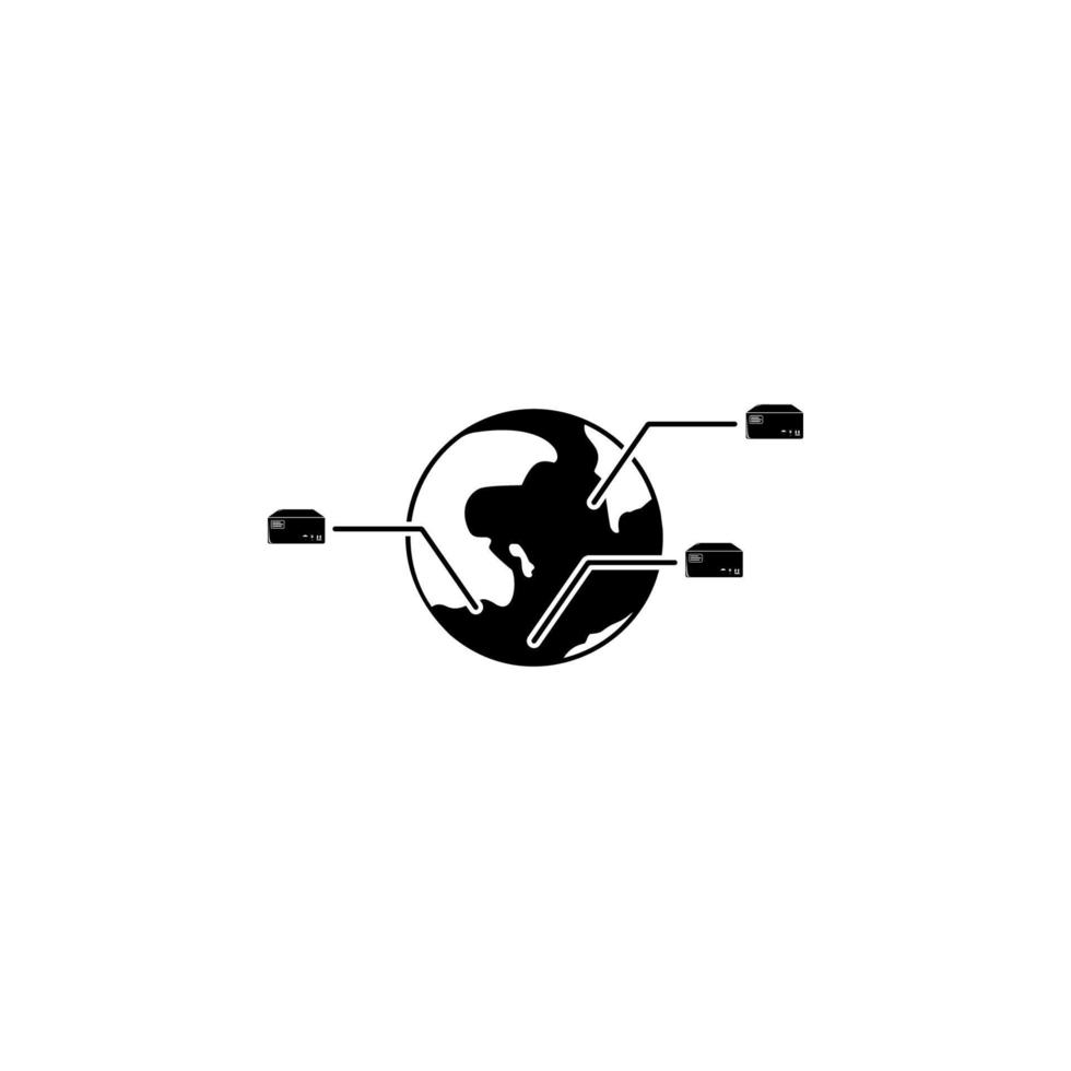 shipping boxes on the planet vector icon illustration