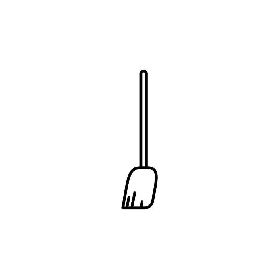 broom line vector icon illustration