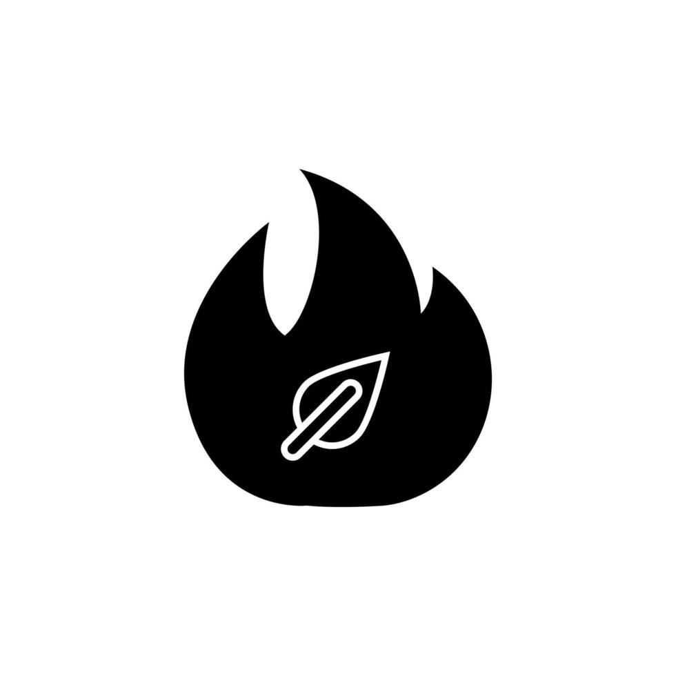 bosque fuego, hoja vector icono ilustración