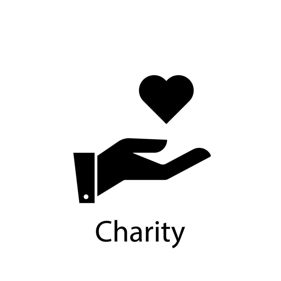 charity, donation, giving, hand, love vector icon illustration