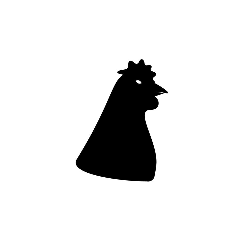 head of a hen silhouette vector icon illustration