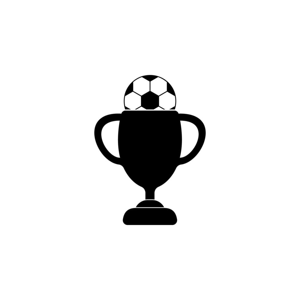 cup and soccer ball vector icon illustration