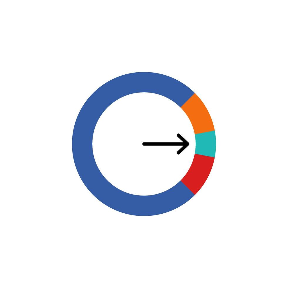 colored Infographic pie chart vector icon illustration