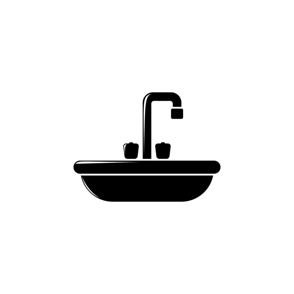 Sink in the bathroom vector icon illustration