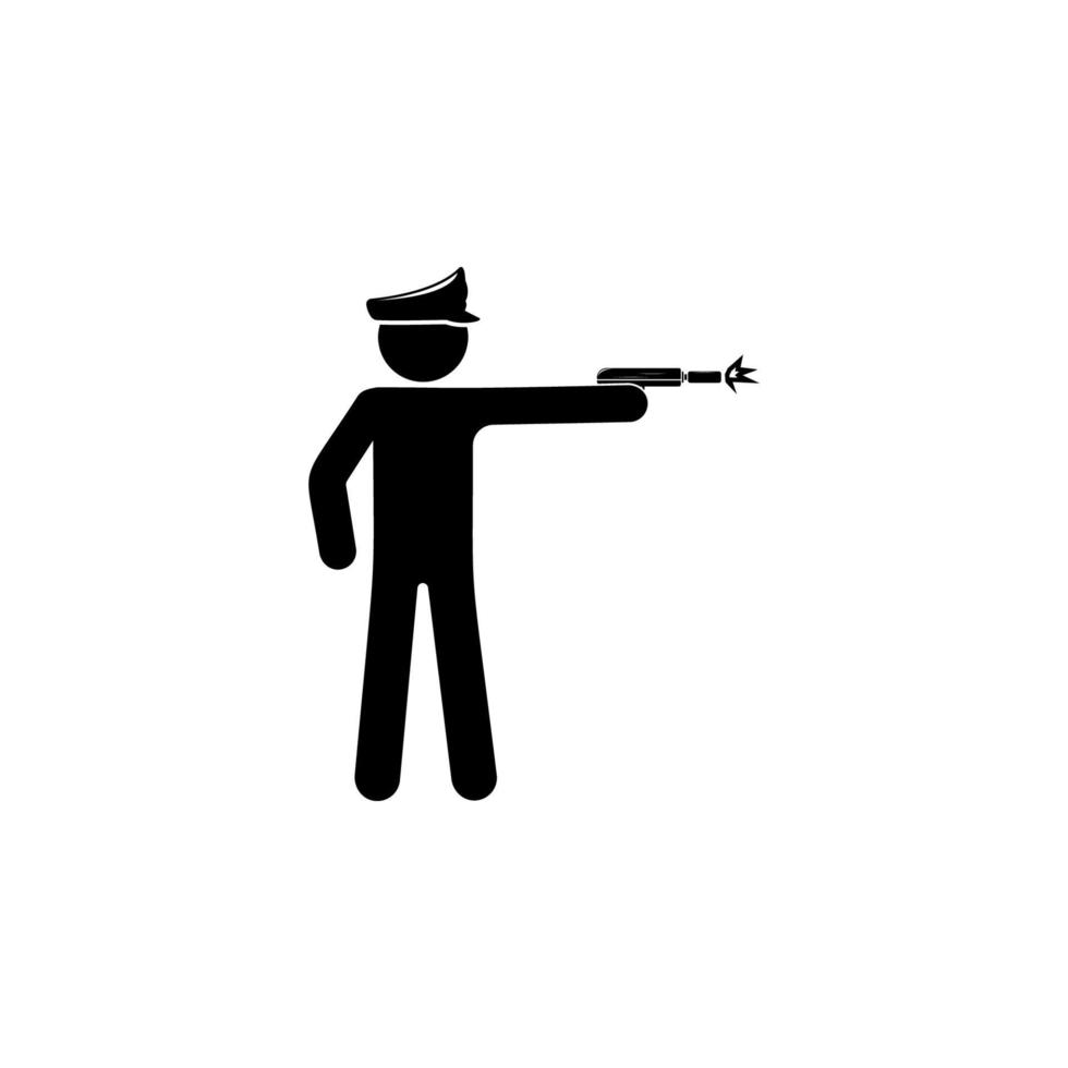 officer with a gun vector icon illustration