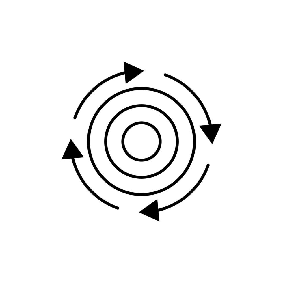 flecha, círculo, dirección girar vector icono ilustración