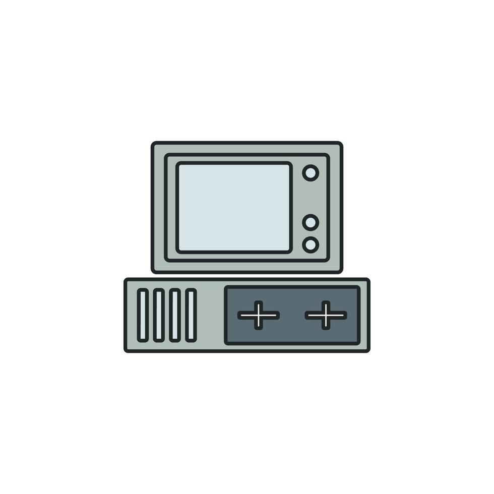 antiguo computadora vector icono ilustración